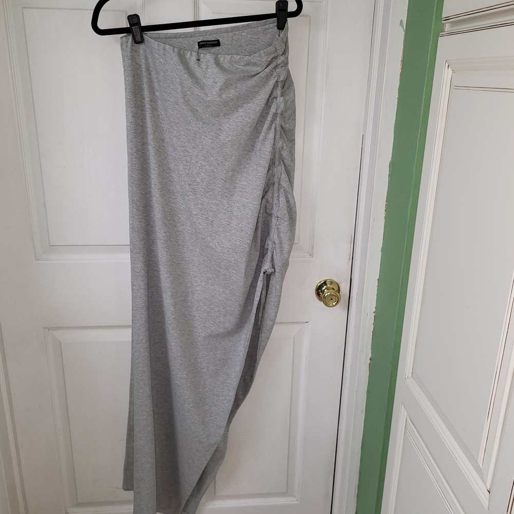 Naked Wardrobe Gray Asymmetrical Maxi Dress